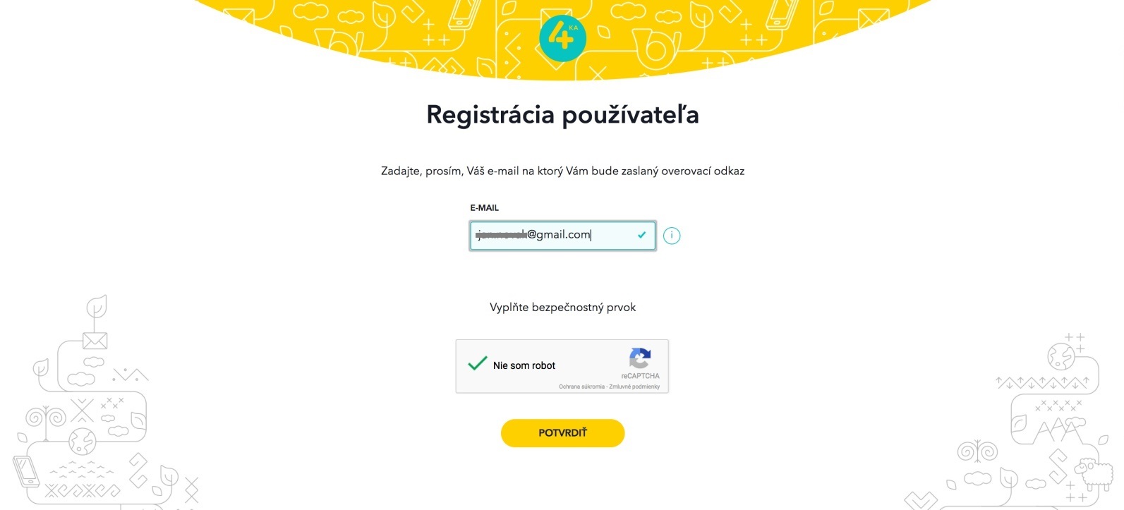 MOja zóna registrácia používateľa