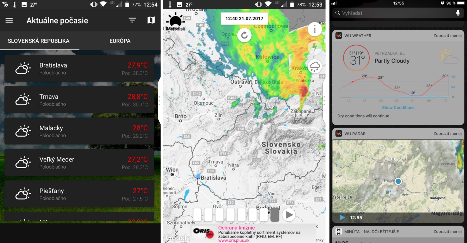 appky na predpoveď počasia - iMeteo.sk