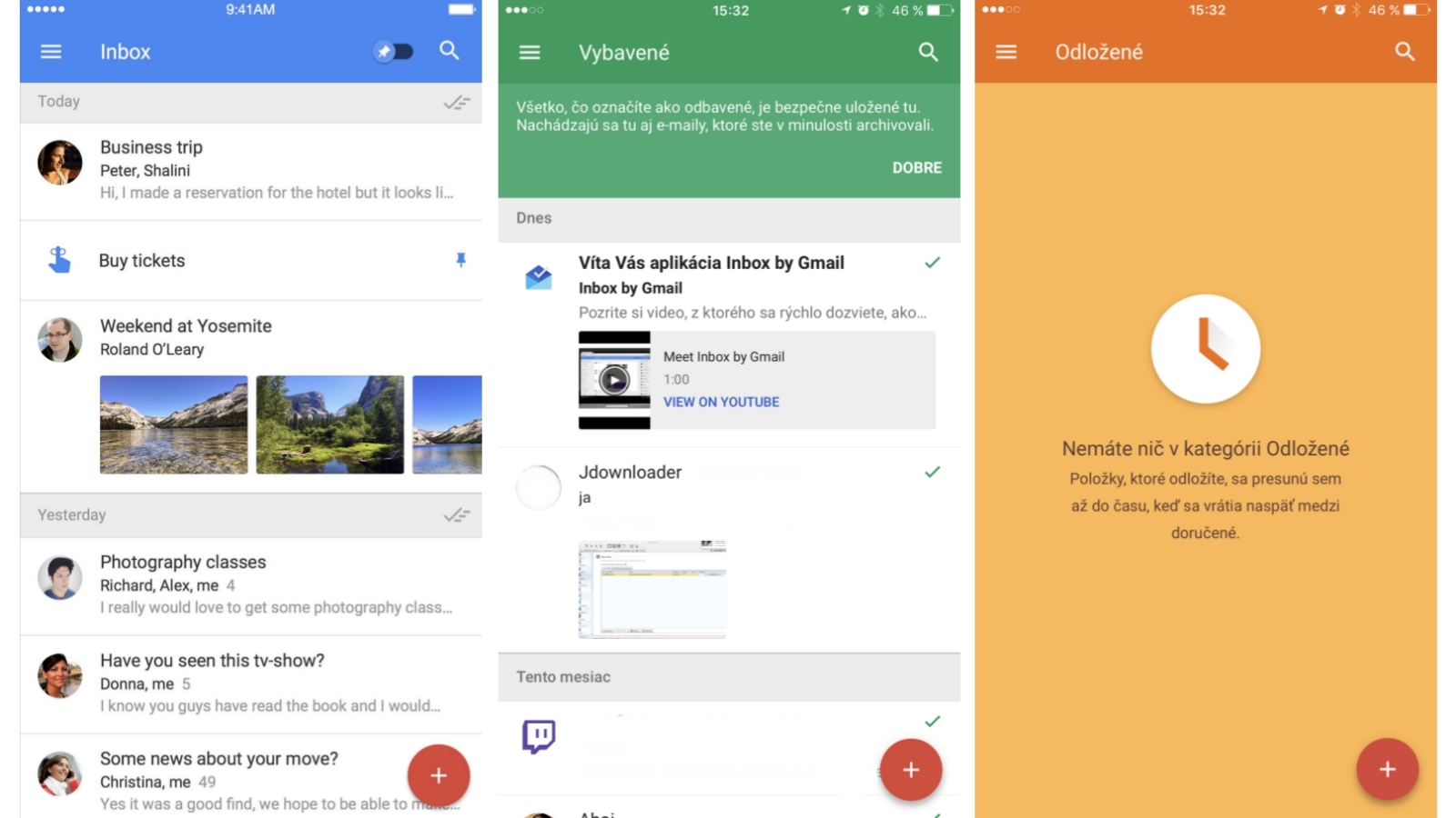 Mobilná kancelária aplikácia Inbox by Gmail screenshot