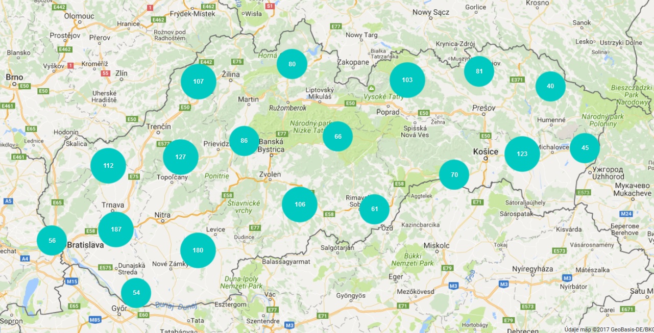 Mapa predajných miest 4ka - Nájdete nás na viac ako 1500 poštách po celom Slovensku