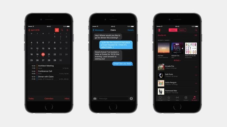 Novinky Apple iOS 11 na WWDC - Tmavý režim obrazovky