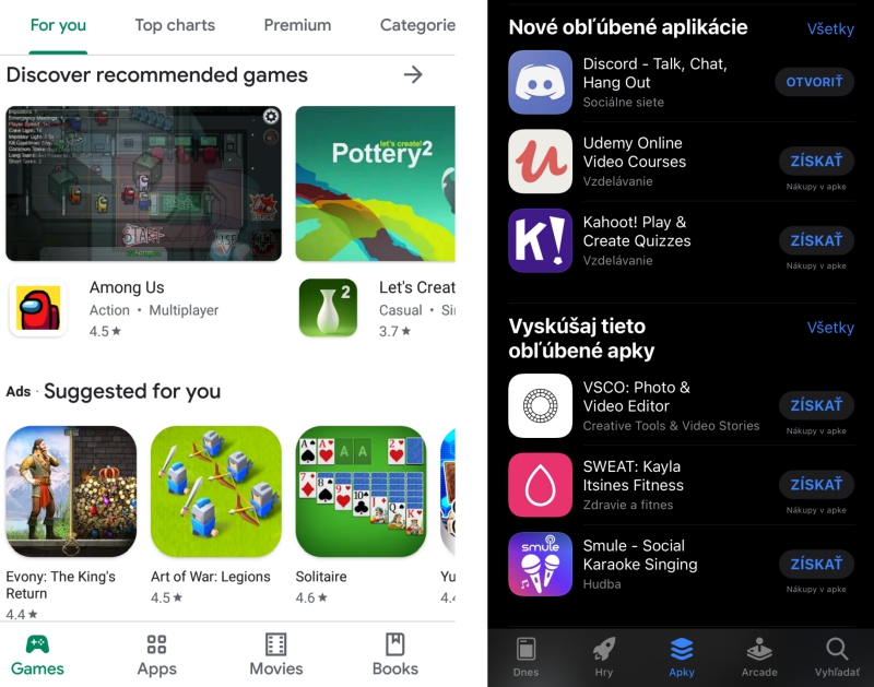 Google Play a App Store 
