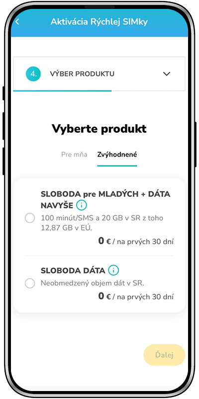Obrázok 4. Vyberte si paušál na mesiac zadarmo